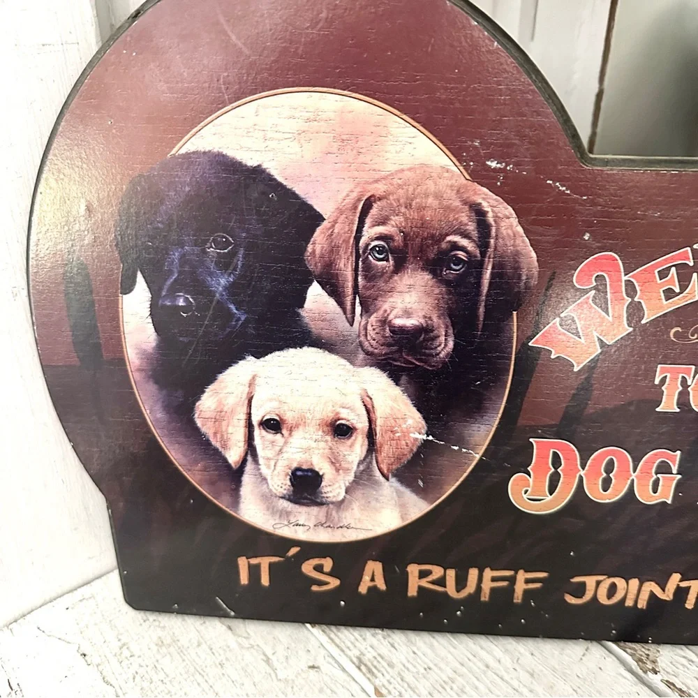 Welcome to the Dog House, It’s a Ruff Joint Wall Plaque Sign Wall Art 11x16”